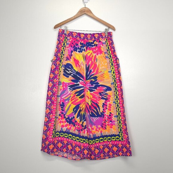 Lilly Pulitzer Lisbeth Wide Leg Crop Pants in Multi Summer Sunset Small - Picture 4 of 11